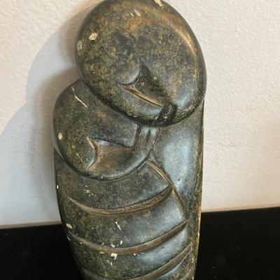 Hand-Carved Shona Stone Sculpture - Kissing Lovers Embrace, 6 Inches, Authentic African Art