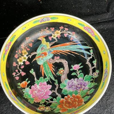 Antique Japanese Floral Porcelain Bowl 8.25 w X 3” h