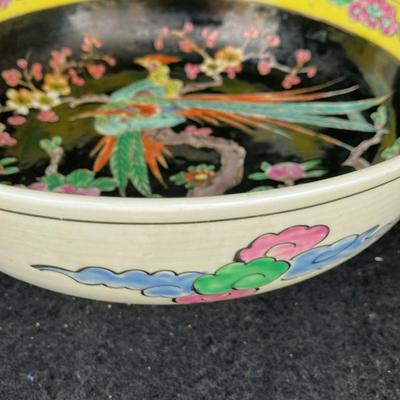 Antique Japanese Floral Porcelain Bowl 8.25 w X 3” h