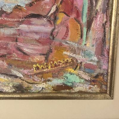 In the Manner of Marc Chagall (1887–1985): Dreamlike Lovers in a Cosmic Vortex, Oil on Canvas