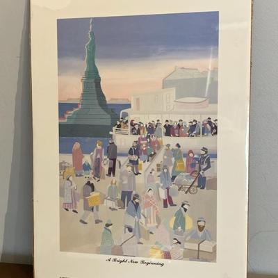Joni Levy Liberman 1985 Print “A Bright New Beginning” Signed in Lithograph 13.5”w x 18.5”h