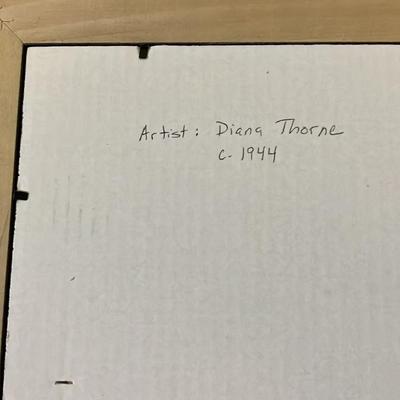 c. 1944 Pekinese Litho of Drawing By American Illustrator Diana Thorne