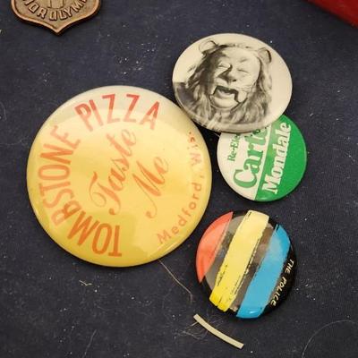 Sale Photo Thumbnail #290: That case might have been a salesman case or bar case, it is filled with cards, buttons, keychains, advertising give aways etc.