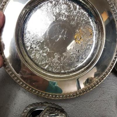 Sale Photo Thumbnail #323: Lot of misc metal stuff. That silverplate pyrex is neat!