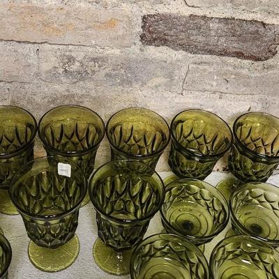 Sale Photo Thumbnail #377: Avocado Noritake Perspective stemware...check out the Norby's tag!!!