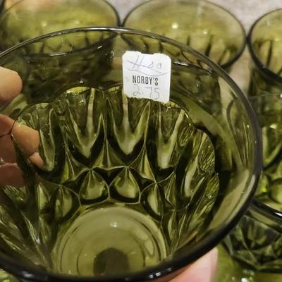 Sale Photo Thumbnail #380: Avocado Noritake Perspective stemware...check out the Norby's tag!!!