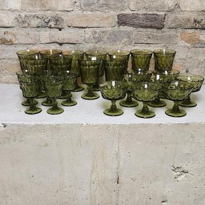 Sale Photo Thumbnail #371: Avocado Noritake Perspective stemware...check out the Norby's tag!!!