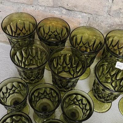 Sale Photo Thumbnail #378: Avocado Noritake Perspective stemware...check out the Norby's tag!!!