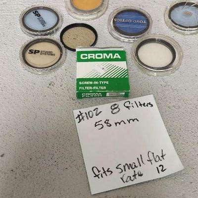 Sale Photo Thumbnail #422: Lot of 8 - 58 mm filters. Fits small flat rate box