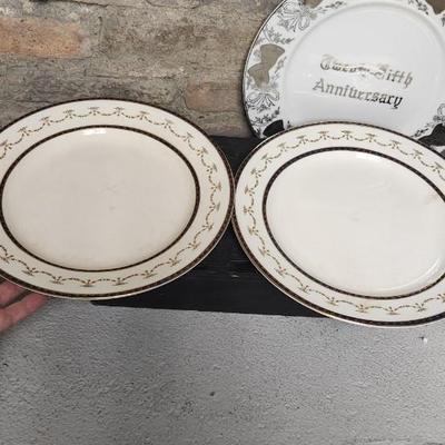 Sale Photo Thumbnail #552: Lot of plates, serving pieces, a pair of beautiful espresso cups