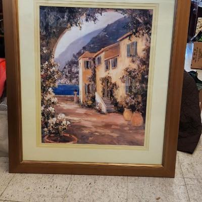 Sale Photo Thumbnail #597: Big pretty Tuscan looking print in gold frame