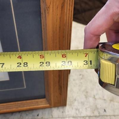 Sale Photo Thumbnail #604: Winter farm/cows print in oak frame