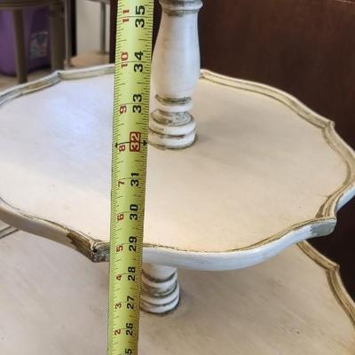 Sale Photo Thumbnail #618: Sweet 3 tiered pie edged table.