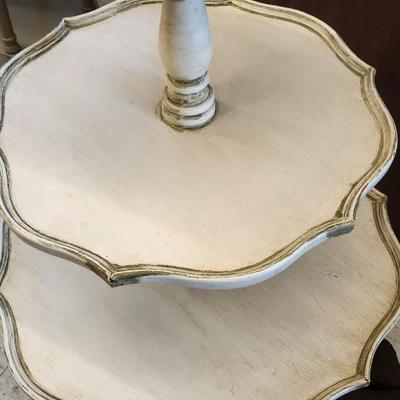 Sale Photo Thumbnail #616: Sweet 3 tiered pie edged table.