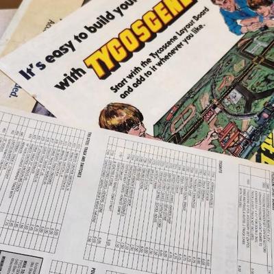 Sale Photo Thumbnail #627: I know very little about trains but this has a Tycoscene in box an over and under set, 4 cars, one engine and a bunch of tracks.