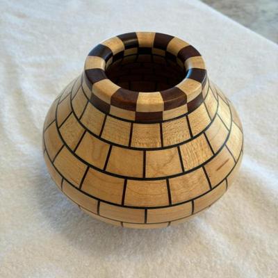 Make offerSmall segmented bowl , curly maple and black walnut 