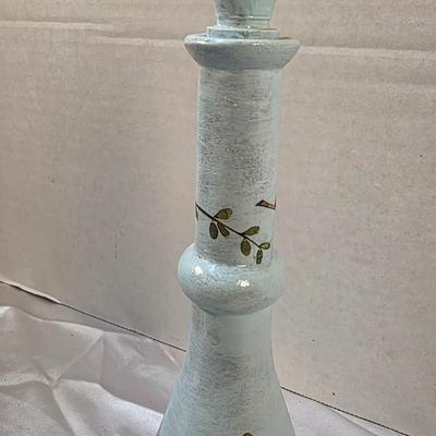 Hand Painted Bird Decorative Bottle with Stopper Vintage Home Decor Accent