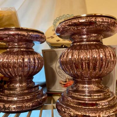 Sale Photo Thumbnail #15: New mercury glass candle holders 