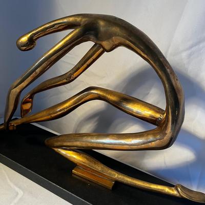 Manuel Carbonell ‘Kneeling Dancer’ Large Bronze Statue on Stone Base (DR-RG)