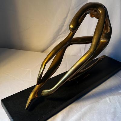 Manuel Carbonell ‘Kneeling Dancer’ Large Bronze Statue on Stone Base (DR-RG)