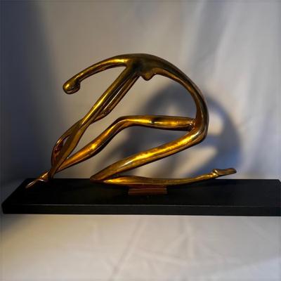 Manuel Carbonell ‘Kneeling Dancer’ Large Bronze Statue on Stone Base (DR-RG)