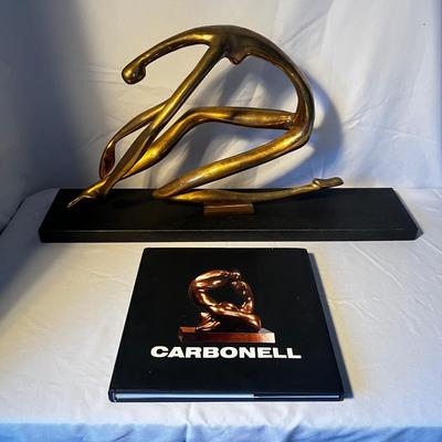 Manuel Carbonell ‘Kneeling Dancer’ Large Bronze Statue on Stone Base (DR-RG)