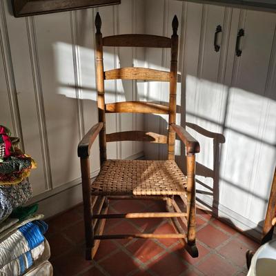 Cane, Rush & Split Oak Seat Wooden Chairs (O-JS)