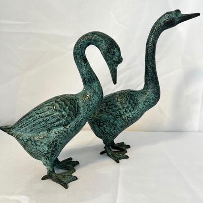 Pair of Bronze Geese Statues (DR-RG)