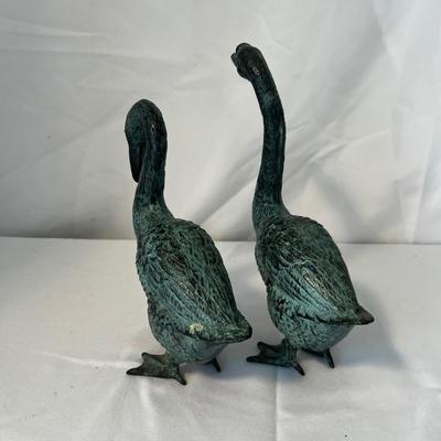 Pair of Bronze Geese Statues (DR-RG)
