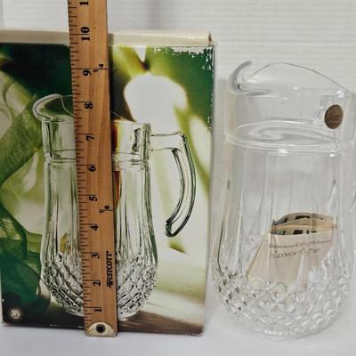 NIB Vintage Cristal d'Arques-Durand Longchamp 24% Lead Crystal Pitcher France