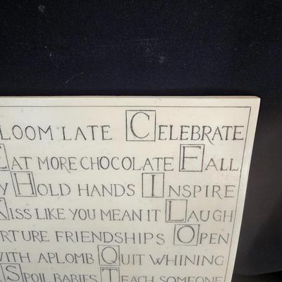 ABC Words to Live By R. Stewart on White Marble (O-JS)