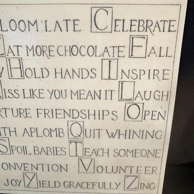 ABC Words to Live By R. Stewart on White Marble (O-JS)