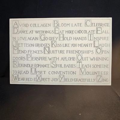 ABC Words to Live By R. Stewart on White Marble (O-JS)