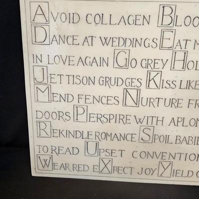 ABC Words to Live By R. Stewart on White Marble (O-JS)