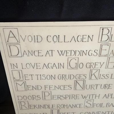 ABC Words to Live By R. Stewart on White Marble (O-JS)