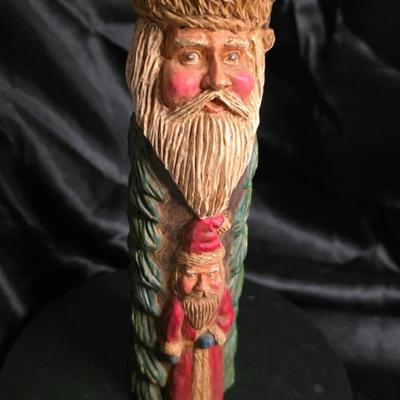 Hand-Carved Style Old World Santa Candleholder