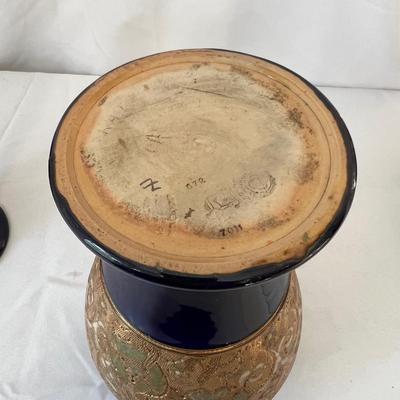 Royal Dalton & Slaters Cobalt and Enameled Vases (DR-RG)