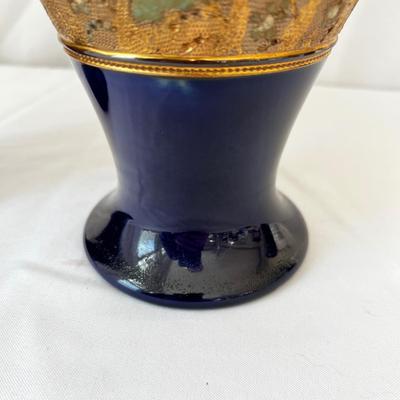Royal Dalton & Slaters Cobalt and Enameled Vases (DR-RG)