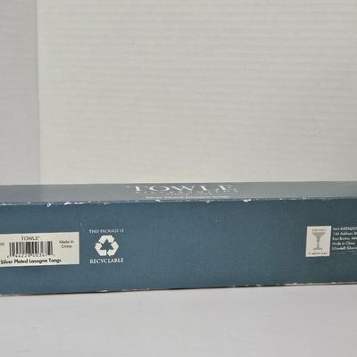 NIB Towle Silversmiths Silver Plated Lasagna Tongs Vintage Serving Utensil