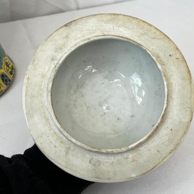 Hand Painted Porcelain Ginger Jar w/ Butterflies & Flowers (DR-RG)