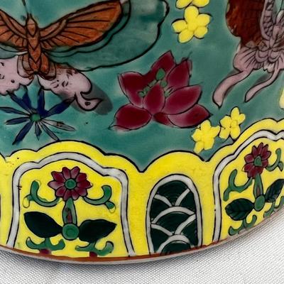 Hand Painted Porcelain Ginger Jar w/ Butterflies & Flowers (DR-RG)