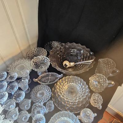 Fostoria Style Glass Punch Bowl Set & More (O-JS)