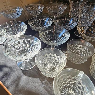Fostoria Style Glass Punch Bowl Set & More (O-JS)