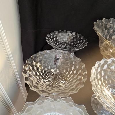 Fostoria Style Glass Punch Bowl Set & More (O-JS)