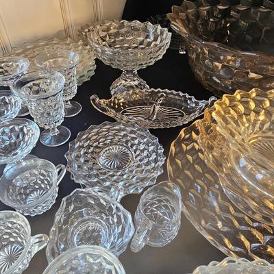 Fostoria Style Glass Punch Bowl Set & More (O-JS)