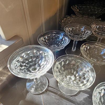 Fostoria Style Glass Punch Bowl Set & More (O-JS)