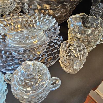 Fostoria Style Glass Punch Bowl Set & More (O-JS)