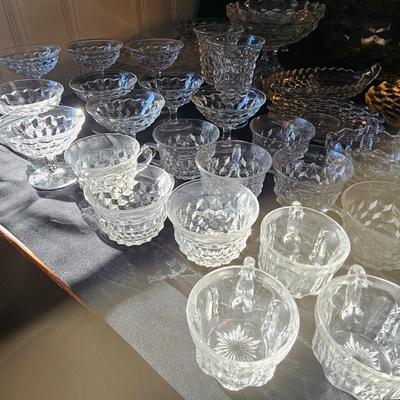 Fostoria Style Glass Punch Bowl Set & More (O-JS)