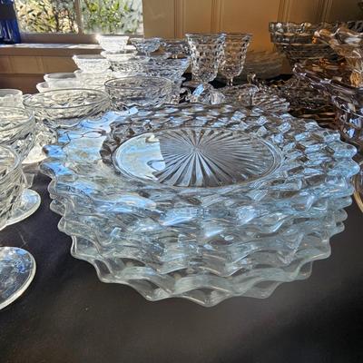 Fostoria Style Glass Punch Bowl Set & More (O-JS)