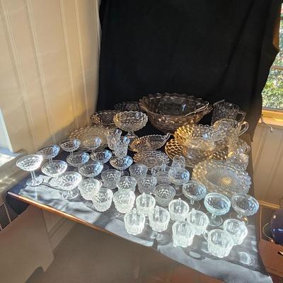 Fostoria Style Glass Punch Bowl Set & More (O-JS)